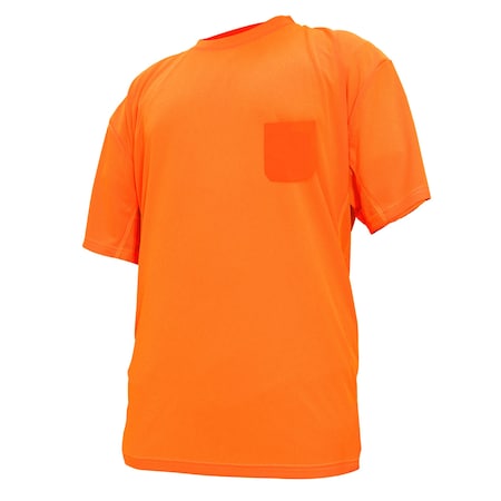 Ge Hi-Vis Short Sleeve T-Shirt, Birdseye Knit Polyester, Orange, 2XL GS106O2XL